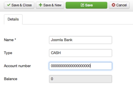easy erp add bank account