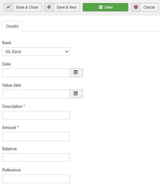 easy erp add bank mouvement