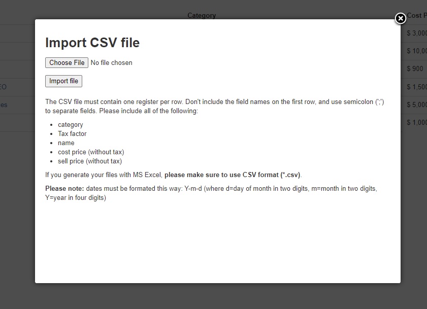 easy erp import products services