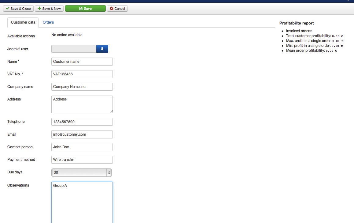 easyerp creating customers