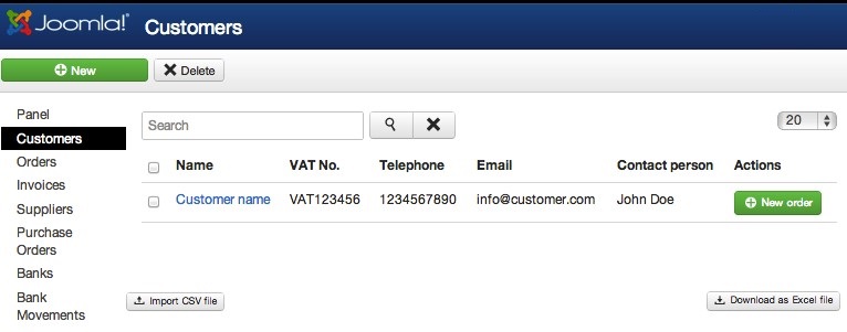 easyerp customers orders