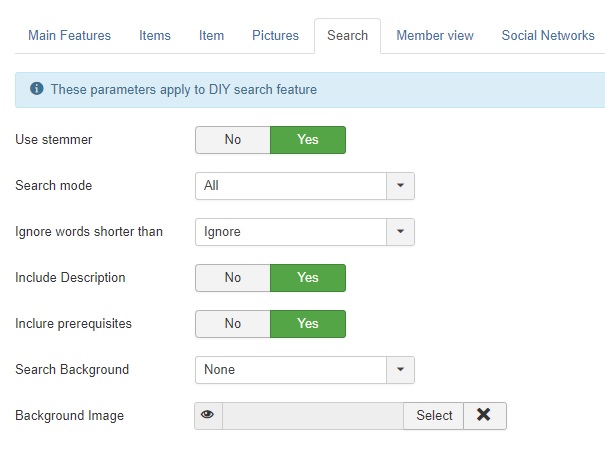 joomdiy seach page