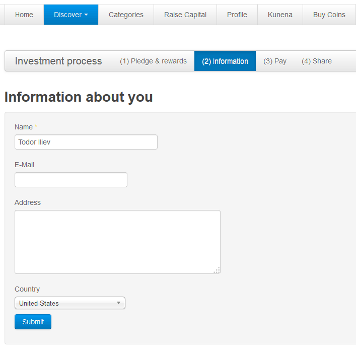 data payment form