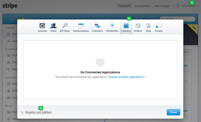 stripe register platform