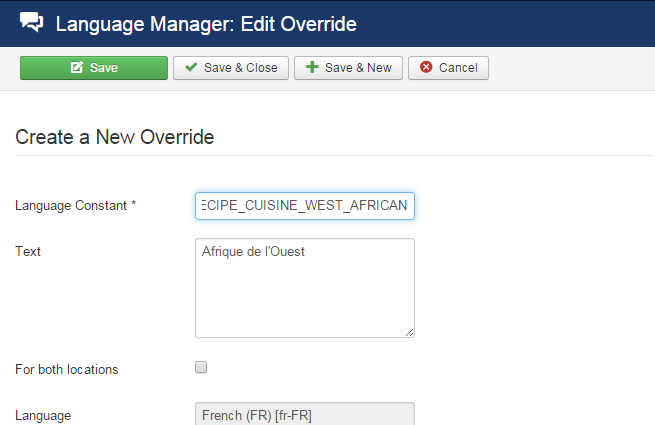 joomrecipe translate cuisine type