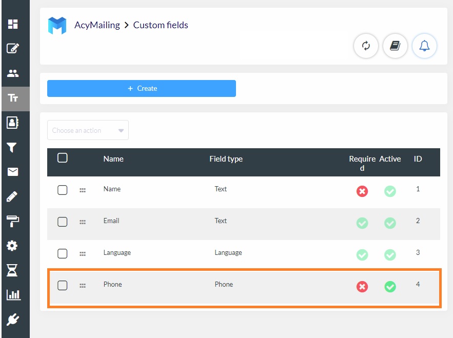 joomsms acymailing integration 1