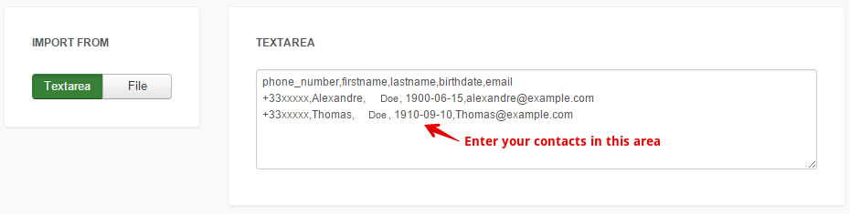 joomsms import users textarea