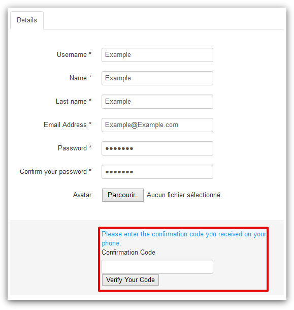 joomsms joomladoubleoptinconfirmationcode