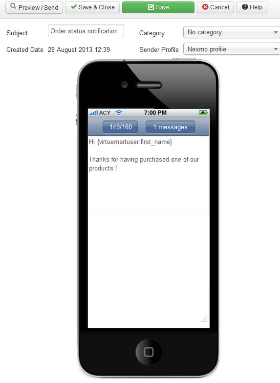 joomsms messagetags
