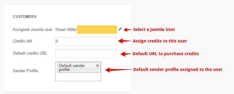 joomsms resell createcustomer