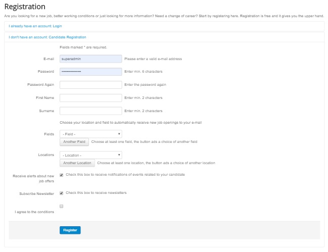 candidate registration