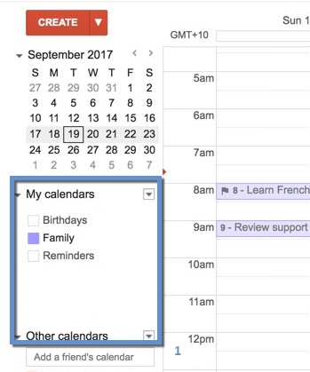 calendars list in google easy services booking