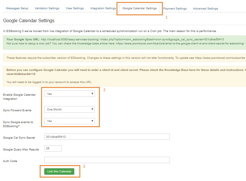 link google calendar easy services booking