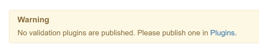 warning of publishing validation plugins easy services booking