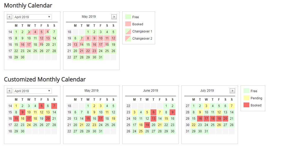 Easy Calendar - simple availability calendar for Joomla