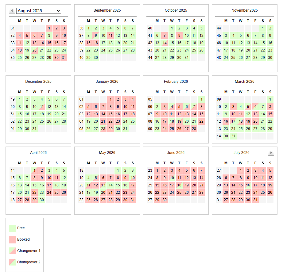 Legacy Monthly Calendar
