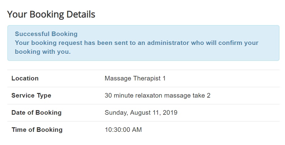 My booking details