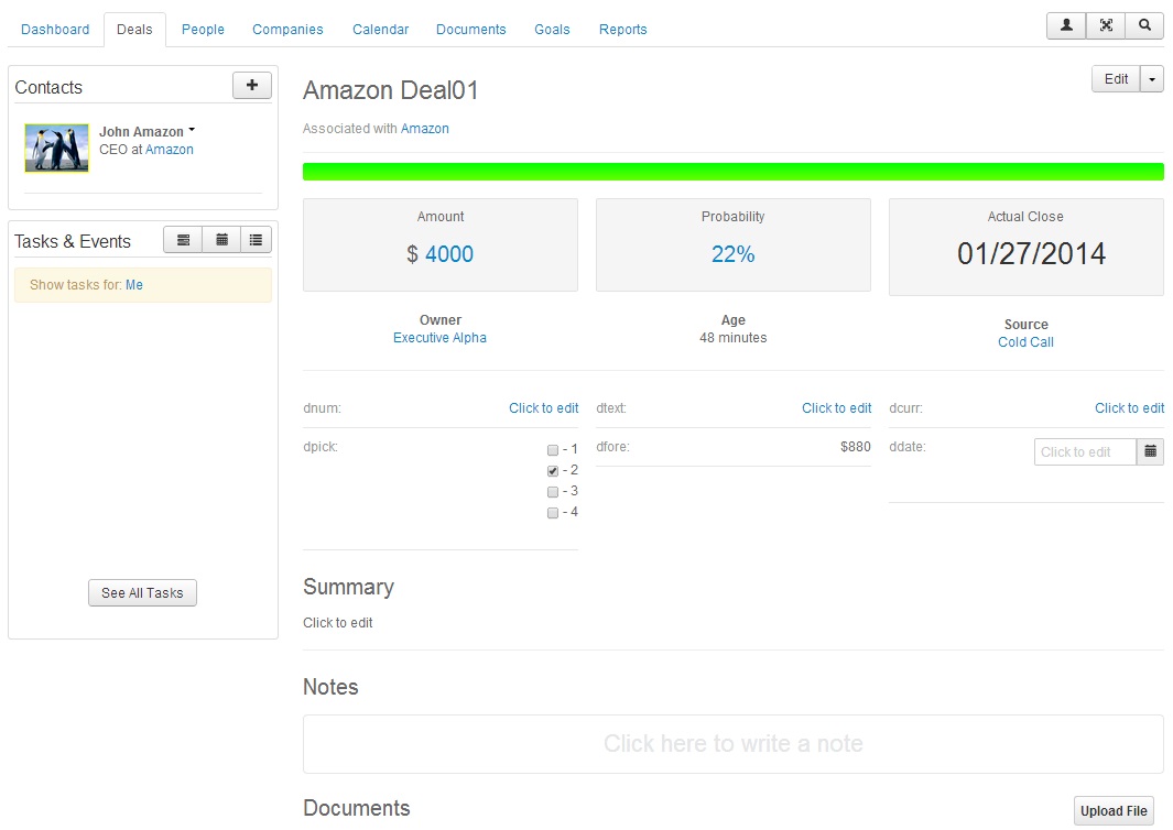Edit and delete existing deal