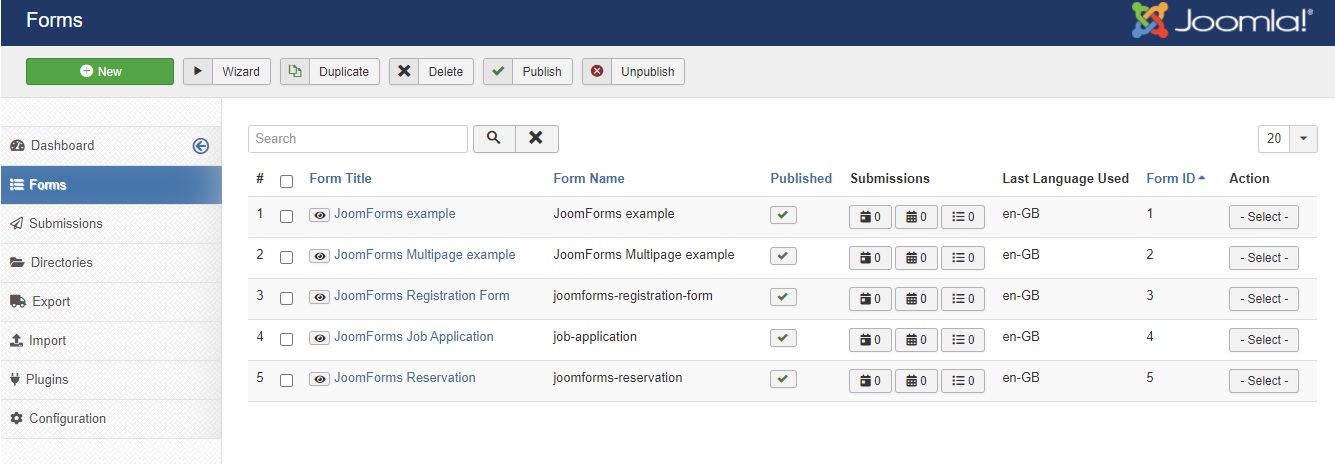 joomforms forms manager