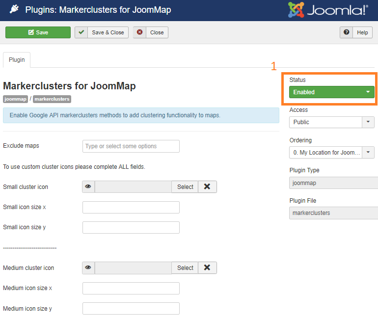 joommap clustering enable