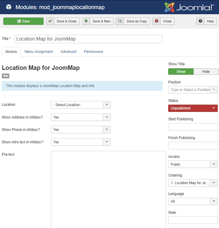 joommap location map module