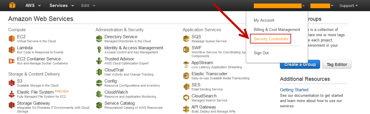 AWS keys joommedia