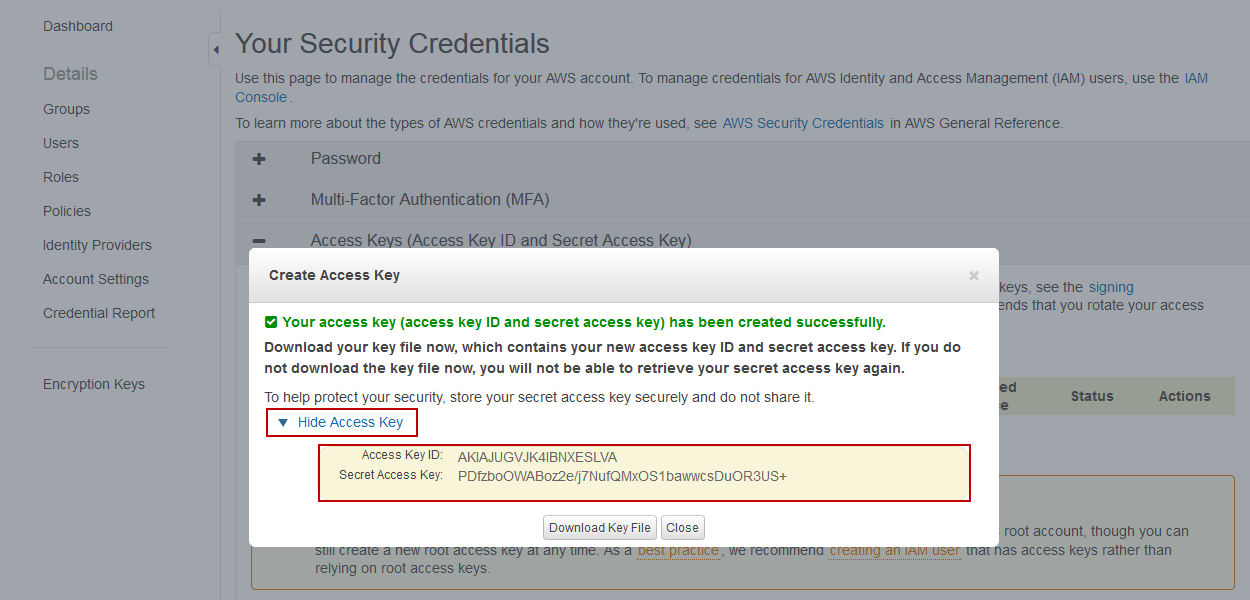 AWS keys copy paste joommedia