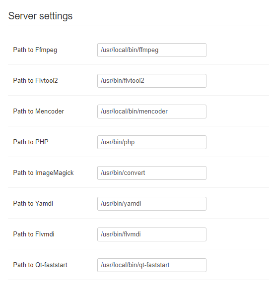 joommedia server settings