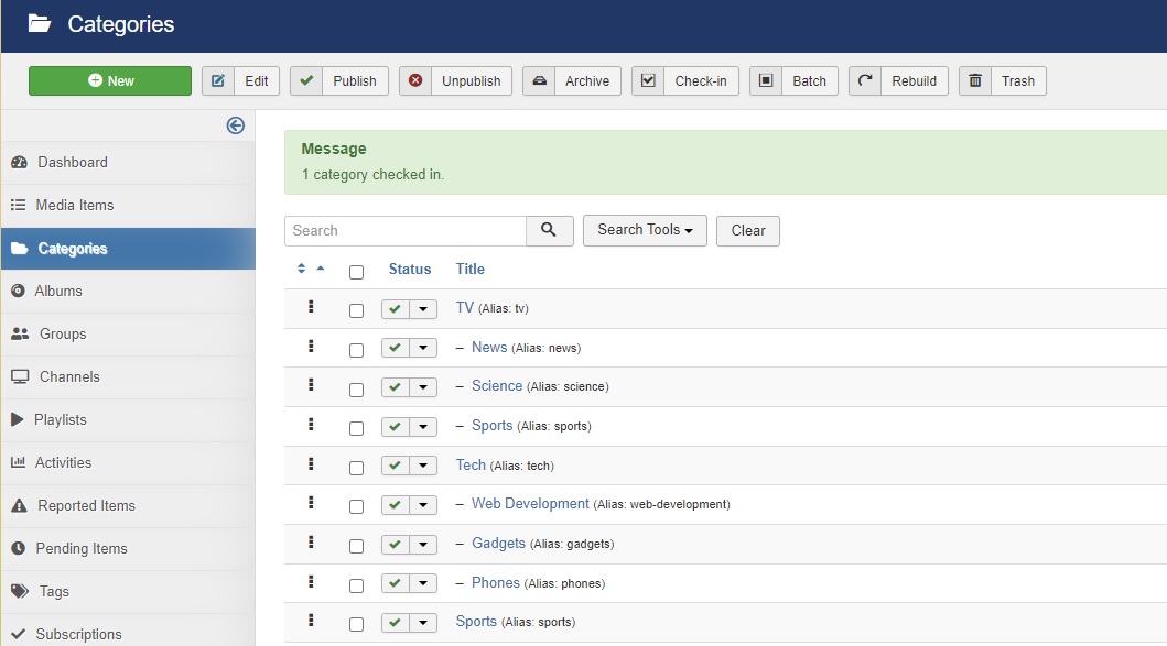 joommedia user guide add category