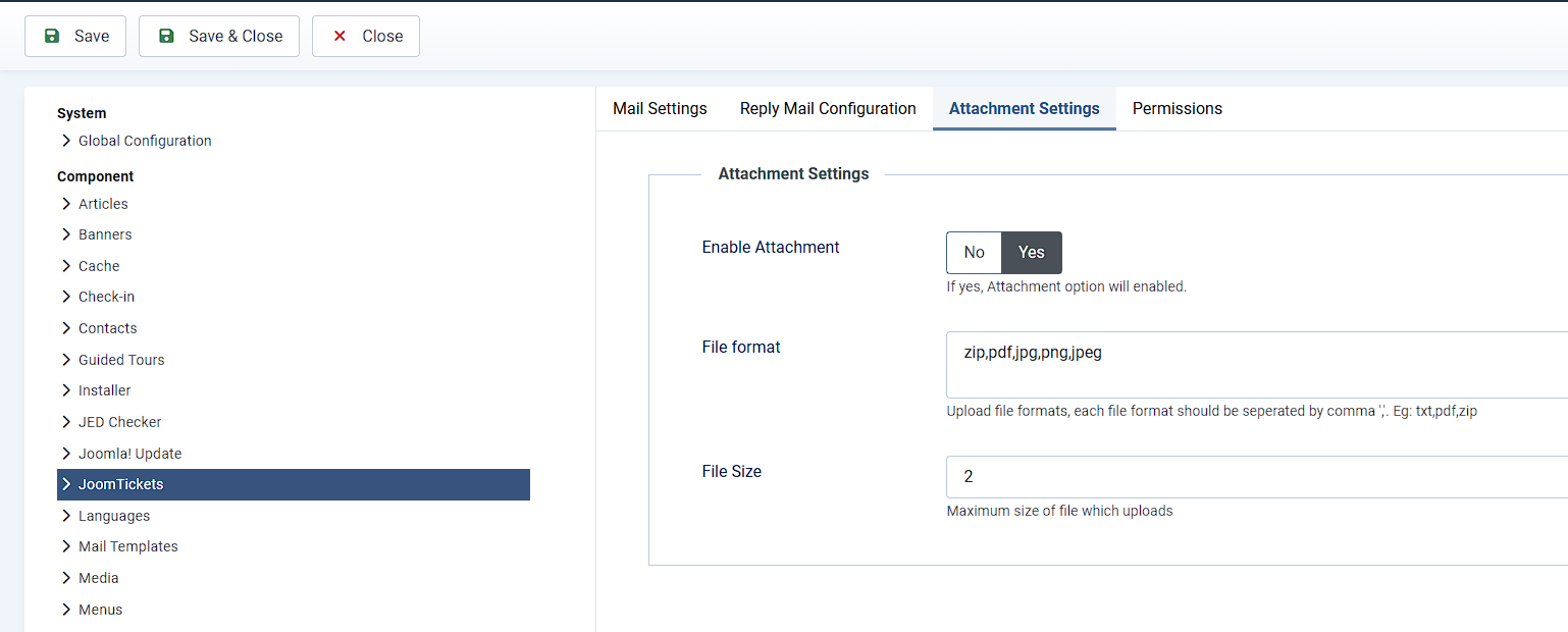 joomtickets attachment config