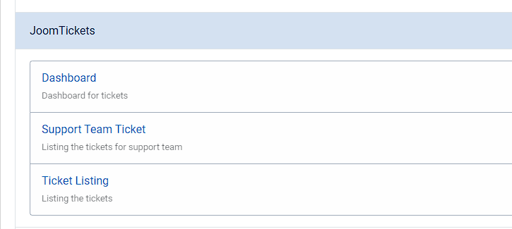 joomtickets menu item views